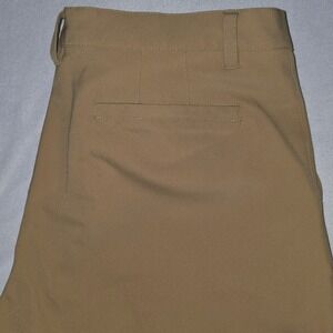 State and Liberty Mens Khaki Performance Dress Shorts Tan Stretch Golf Size 36